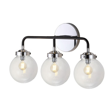 Caleb Brass Vanity Wall Sconce Clear
